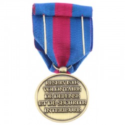 médaille bronze avec inscription réservistes volontaires de défense et sécurité intérieure