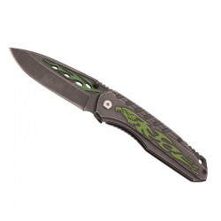 couteau de poche Herbertz avec une lame à trou et un motif aigle vert