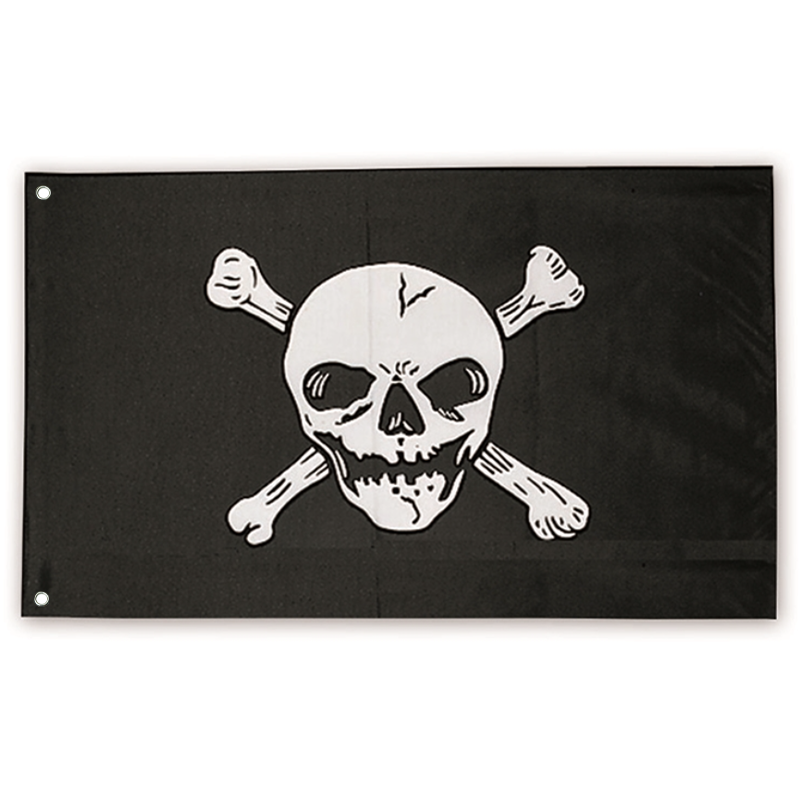 Drapeau Pirate 100 x 150 cm - véritable drapeau Pirate en tissu