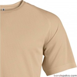 T-Shirt Respirant Vert Armée aux finitions double sur l'encolure et le bas des manches