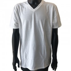 T-Shirt Col V Blanc