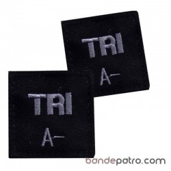 Trigramme Tissu Noir Fil Gris (x2)