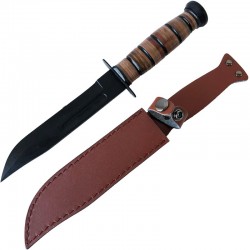 Couteau WW2 100% métal vendu avec son étui en cuir marron