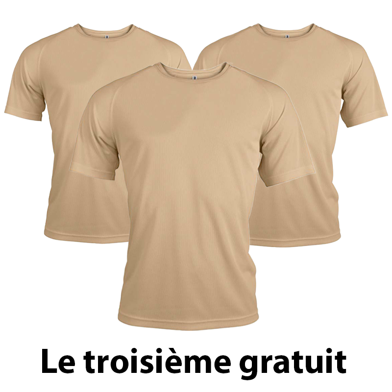Lot X3 T-Shirt Respirant Coyote