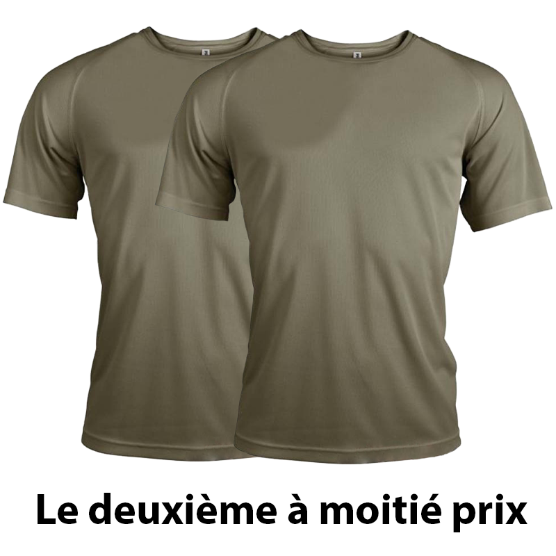 Lot X2 T-Shirt Respirant Kaki