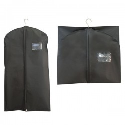 Housse vêtement de voyage à fermeture zippée et pochette transparente