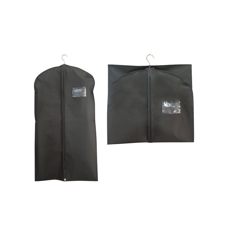 Housse vêtement de voyage à fermeture zippée et pochette transparente