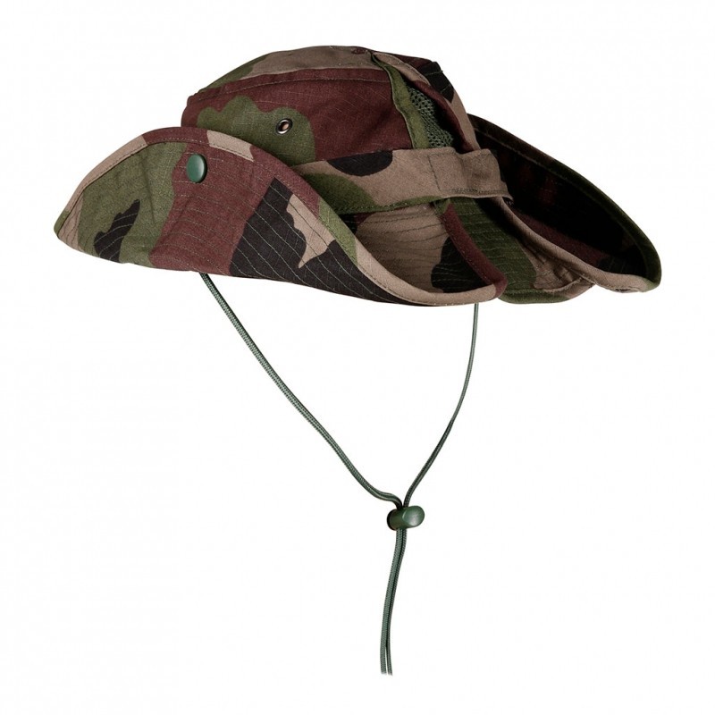 Chapeau de brousse couleur camouflage avec cordons réglable