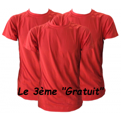 Lot X3 T-Shirt Respirant Rouge