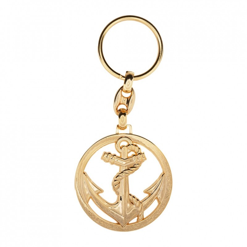 Porte-clé en or au logo Troupe de Marine