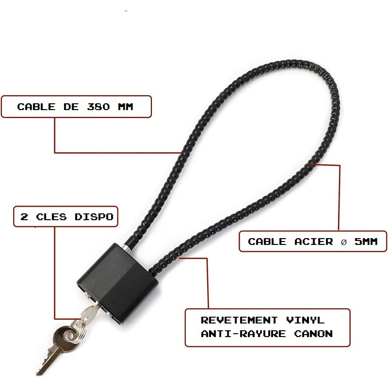 Cadenas D Arme Avec Fil Acier De 38cm Cadenas D Arme Avec Fil Acier De 38cm