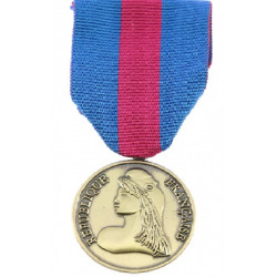 la médaille rouge et bleu des réservistes volontaires de défense de couleur Bronze