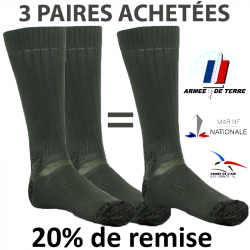 Lot de 3 paires de chaussettes coolmax Armée Française