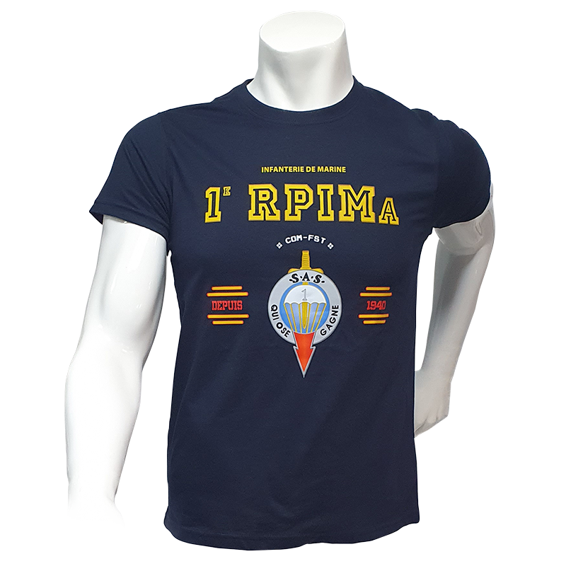 Tee shirt 1er Régiment Parachutiste d'Infanterie de Marine RPIMa de Bayonne (64)