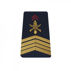Fourreaux d'épaules Armée de terre Française au grade de sergent-chef BM2 aussi appelé Sergent-major