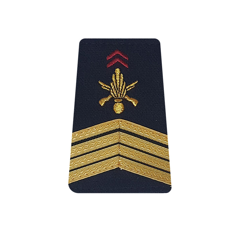 Fourreaux d'épaules Armée de terre Française au grade de sergent-chef BM2 aussi appelé Sergent-major