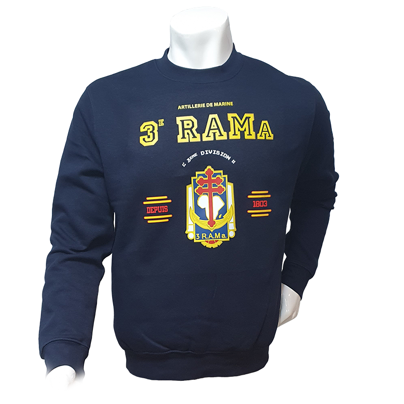 Sweat shirt tradition du 3ème Régiment d'Artillerie de Marine RAMa de Canjuers (83)
