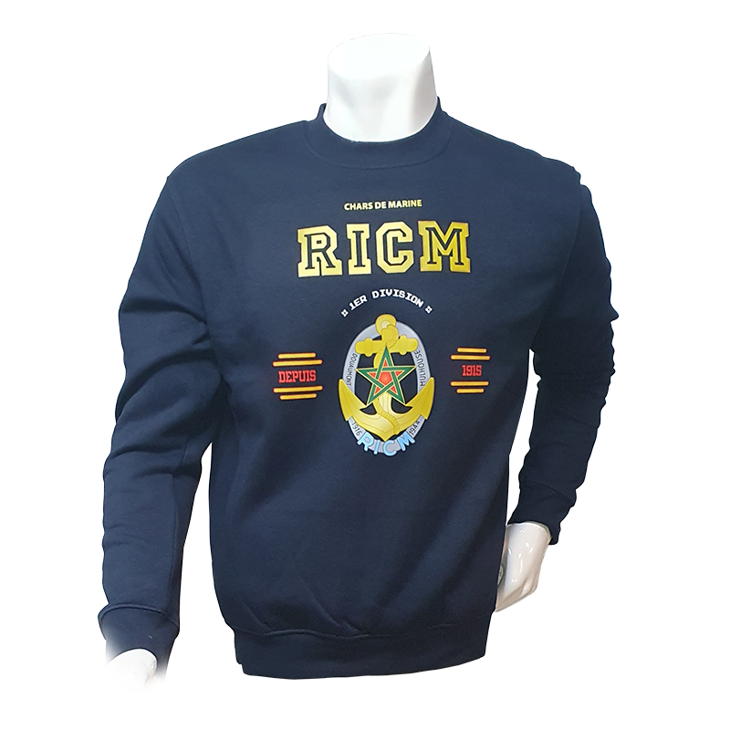 Sweat shirt Tradition du Régiment d'Infanterie Chars de Marine RICM de Poitiers (86)