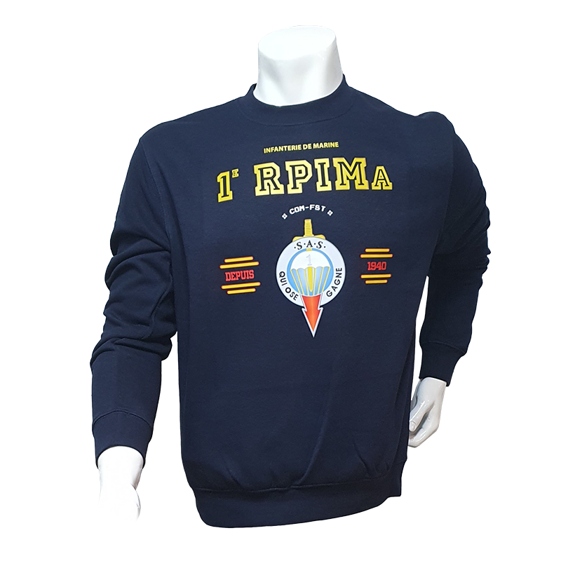 Sweat Shirt manches longues tradition du 1er Régiment Parachutiste d'Infanterie de Marine RPIMa de Bayonne (64)