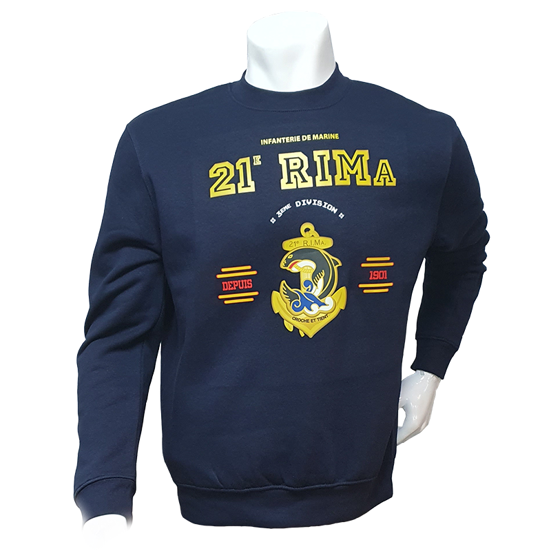 Sweat shirt tradition du 21ème Régiment d'Infanterie de Marine RIMa de Fréjus (83)