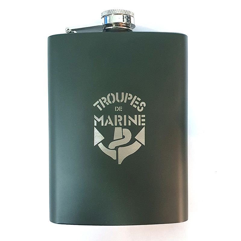 Flasque à spiritueux Troupes de Marine TDM d'une contenance de 240ml