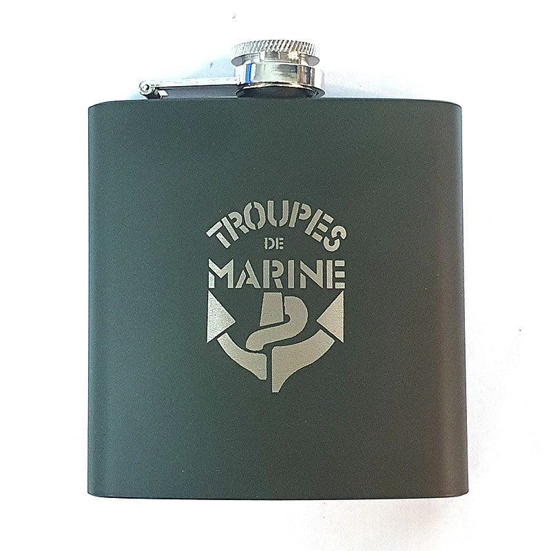 Flasque à spiritueux Troupes de Marine TDM d'une contenance de 180ml