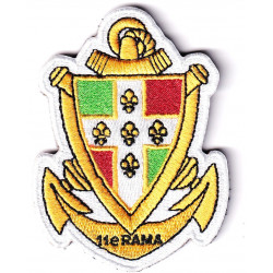 Ecusson brodé du 11° Régiment d'Artillerie de Marine - 11ème RAMa de Rennes (35)