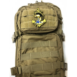 Ecusson brodé présenté sur sac du 21° Régiment d'Infanterie de Marine - 21ème RIMa de Fréjus (83)