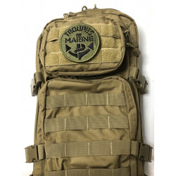 Ecusson Troupes de Marine coloris basse visibilité (FOMEC) - Broderie monté sur velcro pour adaptation sur sac