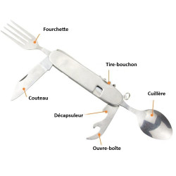 Couverts de camping multifonctions en métal Inox - Xtrêm Limit