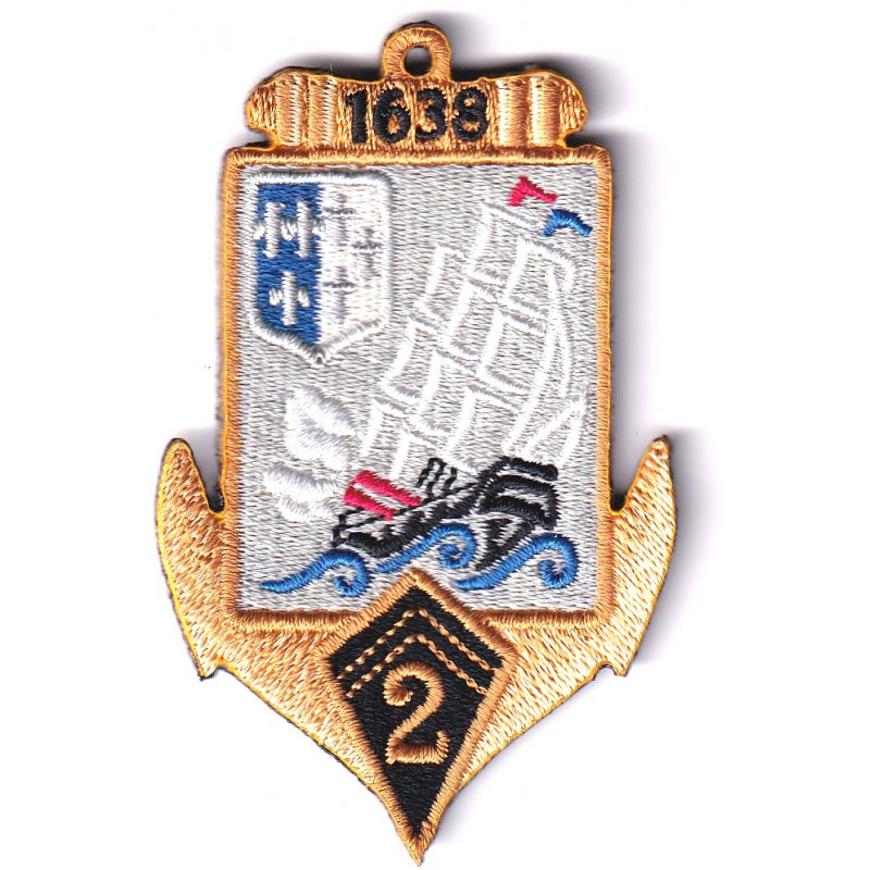 Ecusson brodé du 2° Régiment d'Infanterie de Marine - 2ème RIMa de Champagné (72)