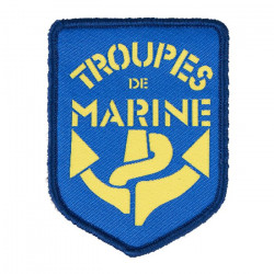 Ecusson patch bouclier en tissu tissé Troupes de Marine