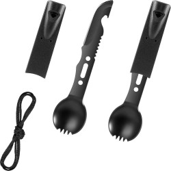 Couteau multifonctions 7 en 1, en inox, coloris noir, munie de 7 différents outils.