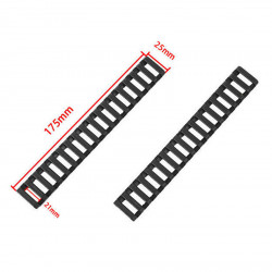 Couvre rails d'armes en plastiques, 2,5x17,5x1,3cm, coloris noir.