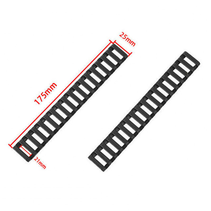Couvre rails d'armes en plastiques, 2,5x17,5x1,3cm, coloris noir.